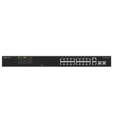 Switch PoE+ no Administrable, Hasta 120 Watts, Ideal para CCTV, 16 Puertos PoE +10/100, 2 Uplinks Gigabit y 2 SFP COMBO RU...