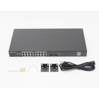 Switch PoE+ No Administrable, Hasta 247 Watts, con 18 Puertos Gigabit PoE+ y 2 Uplinks SFP 1G, Visible en la Topología RUI...