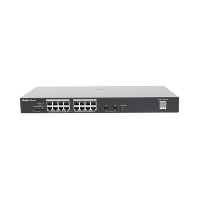 Switch PoE+ No Administrable, Hasta 247 Watts, con 18 Puertos Gigabit PoE+ y 2 Uplinks SFP 1G, Visible en la Topología - R...