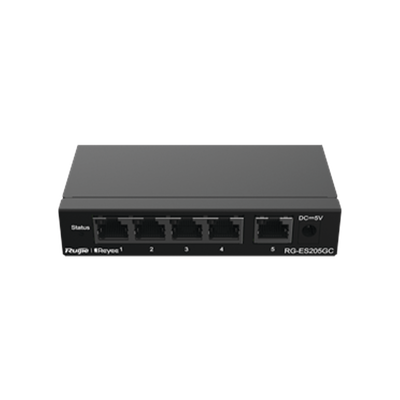 Switch Administrable con 5 puertos Gigabit, gestión gratuita desde la nube RUIJIE - Vista 2