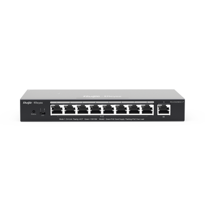 Switch Administrable 8 Puertos PoE+ 802.3af/at Gigabit, gestión gratuita desde la nube, 120w RUIJIE - Vista 2