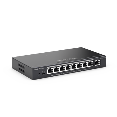 Switch Administrable 8 Puertos PoE+ 802.3af/at Gigabit, gestión gratuita desde la nube, 120w RUIJIE - Vista 3