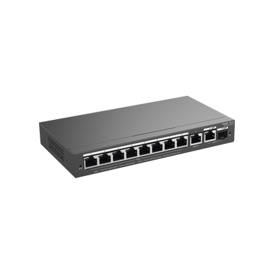 Switch Administrable con 8 puertos Gigabit PoE, 2 Uplinks Gigabit (1 SFP), gestión gratuita desde la nube RUIJIE - Vista 2