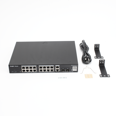 Switch L2 Administrable PoE con 16 puertos Gigabit PoE 802.3af/at + 2 SFP para fibra 1Gb, gestión gratuita desde la nube, ...