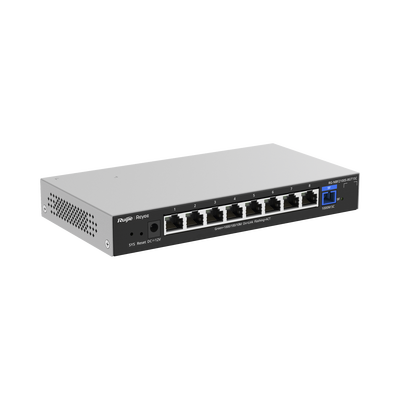 e-Lighten ONU / Switch Hibrido, Capa 2 con un Puerto PON 1G SC/UPC y 8 Puertos Ethernet 1G hasta 100 Clientes RUIJIE - Vis...
