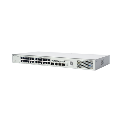 Switch Administrable L2 PoE+ hasta 370W, 24 Puertos Eth 1G, 4 puertos SFP 1G, Administración Remota en la Nube. RUIJIE - V...