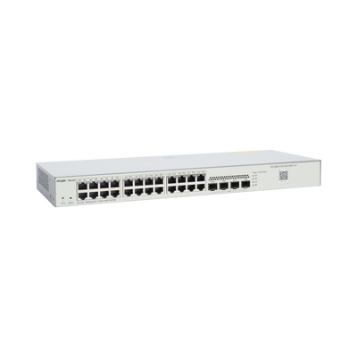 Switch Administrable L2, 24 Puertos Eth 1G, 4 puertos SFP 1G, Administración Remota en la Nube. RUIJIE - Vista 5