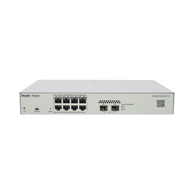 Switch Administrable PoE Capa 2 con 8 puertos Gigabit PoE 802.3af/at + 2 SFP para fibra 1Gb, gestión gratuita desde la nub...