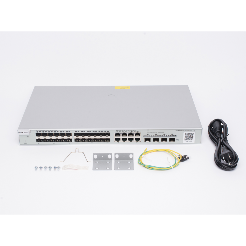 Switch Capa 3 Administrable / 24 Puertos SFP 1G / 8 Puertos Combo 10/100/1000 / 4 Puertos SFP+ 10G / 128 Gbps / 96 Mpps | SIERRA STORE