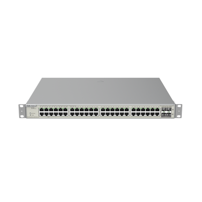 Switch Administrable Capa 3 con 48 puertos Gigabit PoE 802.3af/at + 4 SFP+ para fibra 10Gb, gestión gratuita desde la nube...