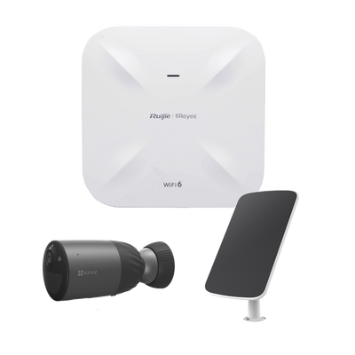Kit de Cámaras Wi-Fi  con Access Point/ Incluye 1 Cámara de Batería  CS-BC1C / 1 Pane solar Mod. CS-CMT-SOLARPANEL-E / 1 A...