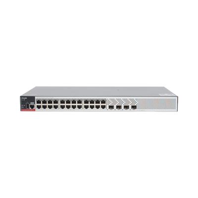 Switch PoE+ Empresarial 370 Watts, Administrable L2+, 24 Puertos Gigabit y 4 Puertos Uplink SFP 2.5G - RUIJIE