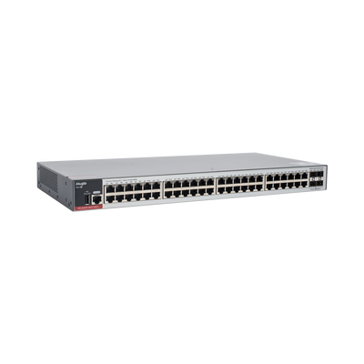 Switch Empresarial, Administrable L2+, 48 Puertos Gigabit y 4 Puertos Uplink SFP 2.5G RUIJIE - Vista 3