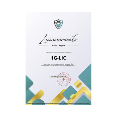 Licencia Perpetua para aumentar en 1Gb el análisis de trafico, Firewall modelo Z5100 series - RUIJIE