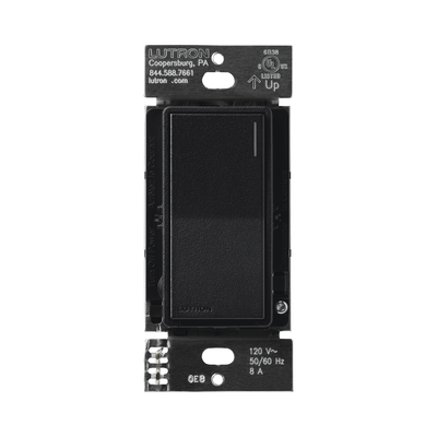 (RadioRa3) Apagador On/Off sunnata color negro satin, 8A de iluminación, 5.8A Motor - LUTRON RADIORA 3