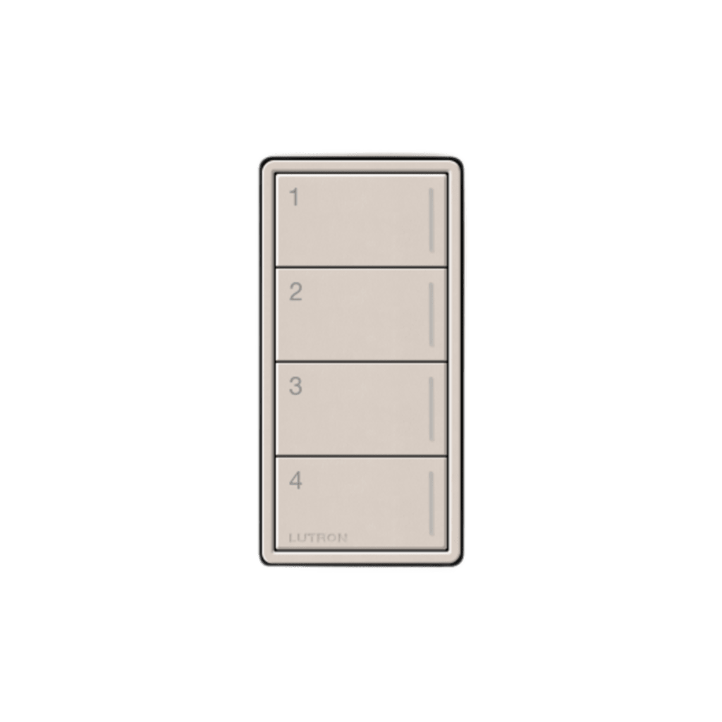 LUTRON ELECTRONICS - RRSTW4BTP - Botonera de Pared / 4 Botones / Retroiluminada / Grabable / RadioRA 3 / Color Taupe