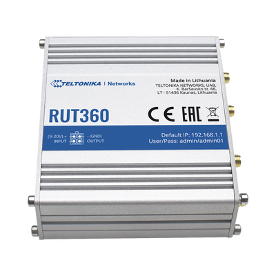 Router Industrial 4G LTE CAT6, WiFi 2.4GHz , Bandas: B2, B4, B5, B7, B12, B13, B25, B26, B29, B30, B66 TELTONIKA - Vista 4
