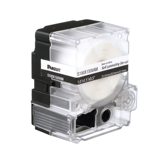 PANDUIT S100X225VAM - Casete de Etiquetas Autolaminadas / 125 Unidades / 1 x 2.25 Pulgadas (25.4 x 57.2 mm) / Cables 8-4 AWG | SIERRA STORE