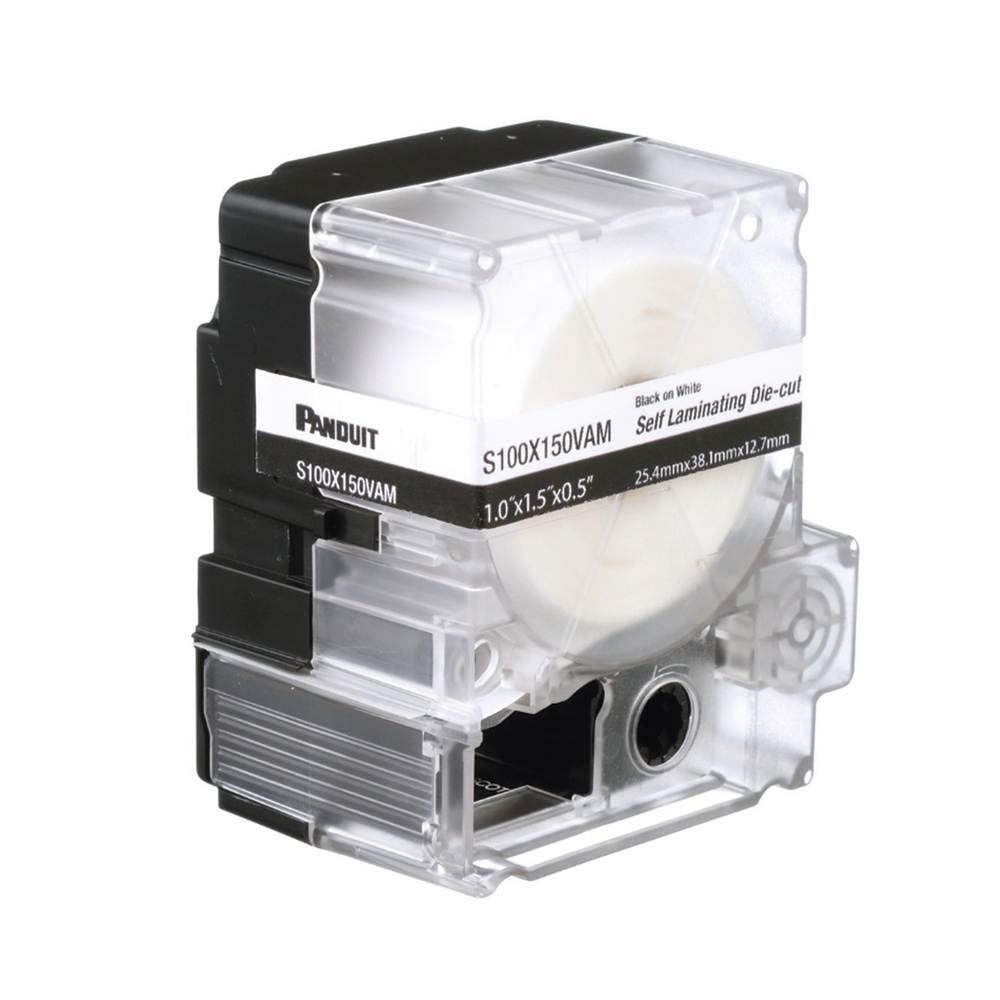 PANDUIT S100X225VAM - Casete de Etiquetas Autolaminadas / 125 Unidades / 1 x 2.25 Pulgadas (25.4 x 57.2 mm) / Cables 8-4 AWG | SIERRA STORE