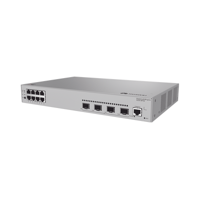 Switch de acceso eKit Administrable / Capa 2 / 8 Puertos PoE+ Gigabit + 4 SFP + Puerto Consola / PoE Perpetuo / Presupuest...