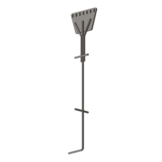Ancla de Piso Tipo Paleta / 7 Orificios / Varilla 1" / Placa 3/4" / Altura 210 cm (6.9 ft) / Galvanizado por Inmersión | SIERRA STORE