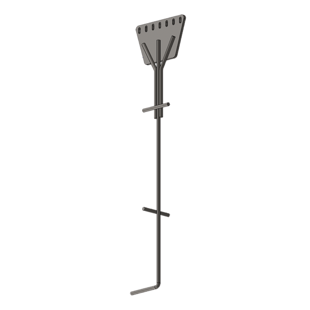 Ancla de Piso Tipo Paleta / 7 Orificios / Varilla 1" / Placa 3/4" / Altura 210 cm (6.9 ft) / Galvanizado por Inmersión | SIERRA STORE