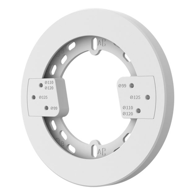 HANWHA VISION - SBD-110GP1 - Placa de Montaje para camaras / Material Aluminio y Plástico / Peso 181g / Dimensiones ø140x12.2mm / Compatible con múltiples