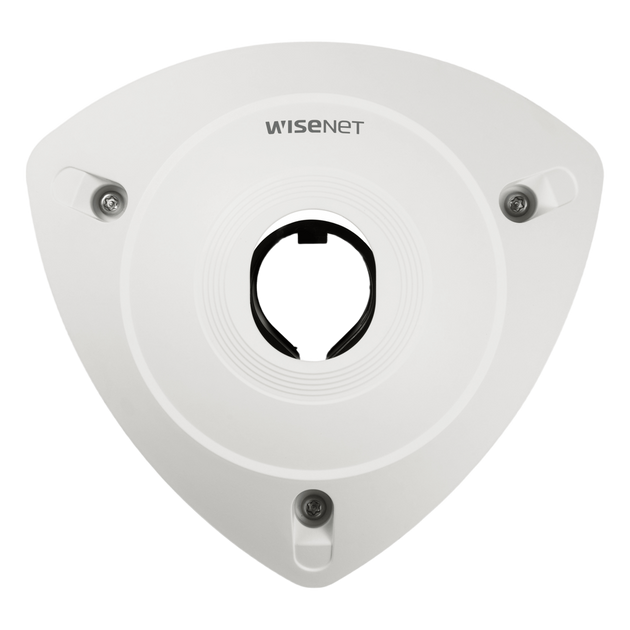HANWHA VISION - SBL-101C - Carcasa de Montaje en Esquina para Cámara de Cabeza Remota / Material: Policarbonato / Color Blanco / Dimensiones: 124.5 mm x 151.5 mm