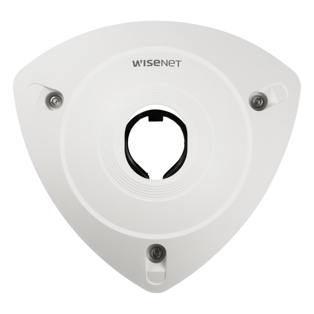 HANWHA VISION - SBL-101C - Carcasa de Montaje en Esquina para Cámara de Cabeza Remota / Material: Policarbonato / Color Blanco / Dimensiones: 124.5 mm x 151.5 mm
