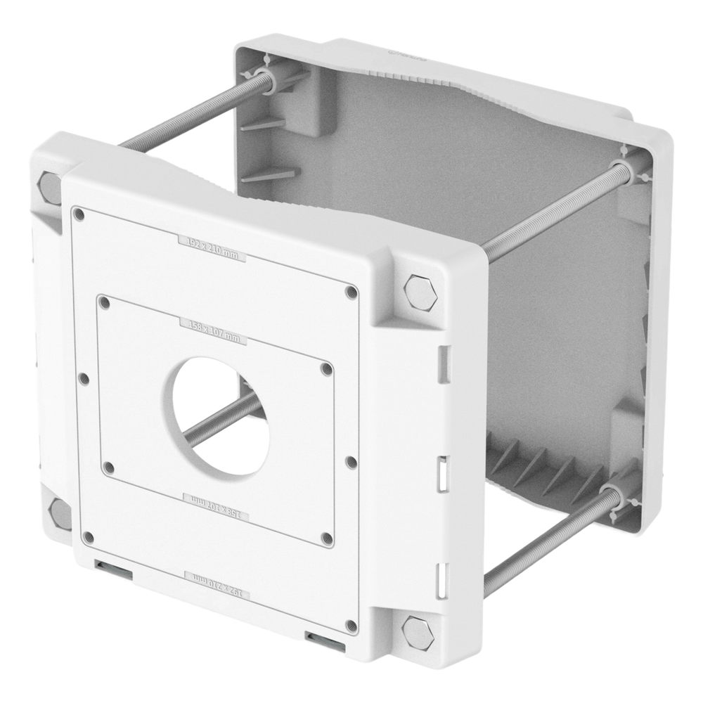 HANWHA VISION - SBP-150PMW - Soporte de Poste / Montura de Aluminio / Color Blanco / Carga Máxima 40 kg / Certificaciones FCC-CE-EAC-UL