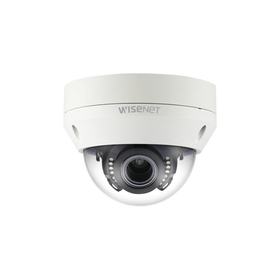 Cámara Domo AHD/CVBS Híbrida Antivandálica 1080p / Lente Varifocal 3.2 a 10mm / IR 30M / DWDR / IP66 - Hanwha Techwin Wisenet