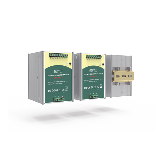 Fuente de Poder Industrial / 48 VCC @ 10A / 480W / Entrada Universal 100-240 VCA / Operación -20°C a 70°C / Riel DIN | SIERRA STORE