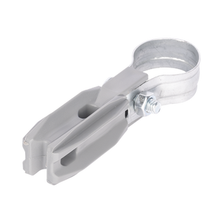 Aislador de paso o esquina de color GRIS con abrazadera incluida de 1 Pulgada para uso en poste cerco eléctrico - SFIRE