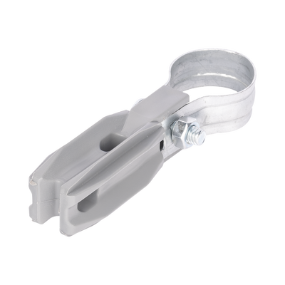 Aislador de paso o esquina de color GRIS con abrazadera incluida de 1 Pulgada para uso en poste cerco eléctrico - SFIRE