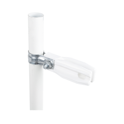 Aislador de paso o esquina de color BLANCO con abrazadera incluida de 1 Pulgada para uso en poste cerco eléctrico - SFIRE