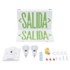 Letrero de Emergencia LED DUAL de SALIDA con Luz de Emergencia/Montaje Universal (pared, lateral o Techo)/Batería de Respa...