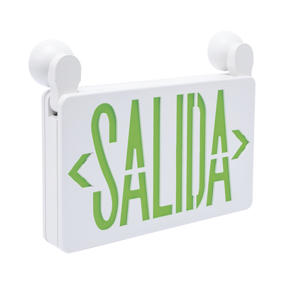 Letrero de Emergencia LED DUAL de SALIDA con Luz de Emergencia/Montaje Universal (pared, lateral o Techo)/Batería de Respa...