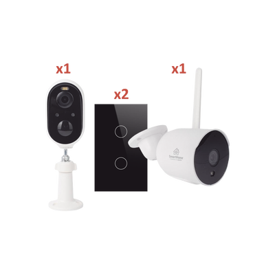 (Wifi) KIT 2 camaras Wifi y 2 apagadores inteligentes Wifi - SMARTHOME BY EPCOM