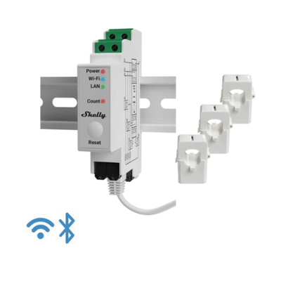 Medidor Trifásico de Corriente Alterna / WIFI / industrial y residencial / Nube P2P - SHELLY