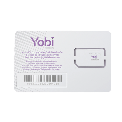 SIM Yobi para dispositivos móviles 3G/4G con recarga de 1GB cada mes durante 1 año de servicio (solo datos) YOBI - Vista 3
