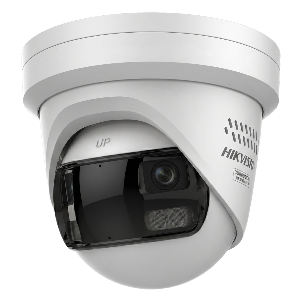 HIKVISION - DS-2CD33167G3P-LIHSUY/SL - [PROTECCIÓN ACTIVA] Turret IP Panorámica 8 Megapixel / 180° / Imagen a Color 24/7 / PoE / WDR 130° / IP67 / ACUSENSE / Protección