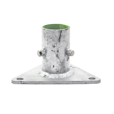 Base Triangular para Mástil de 1" a 2" con Opresores. Galvanizado por Inmersión en Caliente. - SYSCOM TOWERS