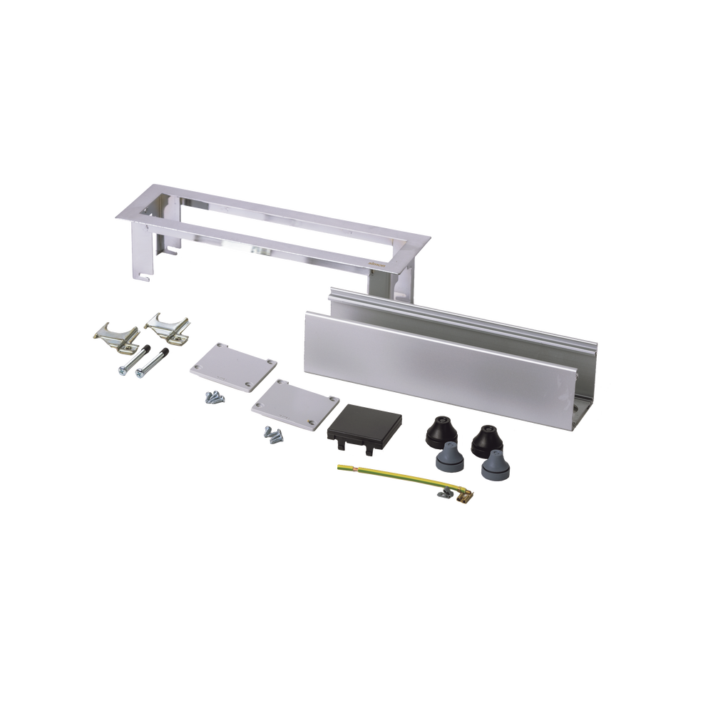 Caja de Escritorio para Módulos / Capacidad 4 Módulos K45 / Aluminio Anodizado / Salida Posterior de Cables / 54×225×54 mm | SIERRA STORE