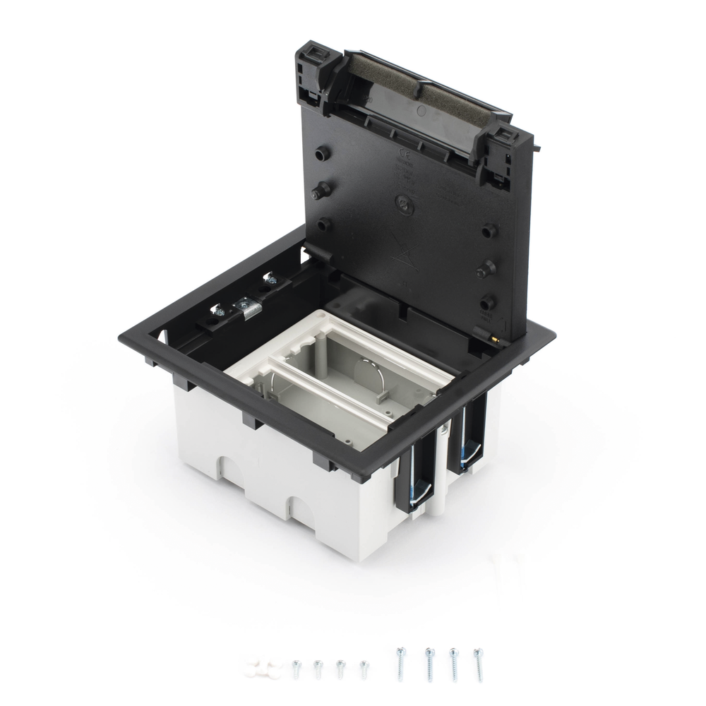 Caja de Piso Falso / 2 Módulos Dobles / Profundidad Ajustable 90-120 mm (3.54-4.72 in) / Tapa Embellecedor / IK08 / +125 °C | SIERRA STORE