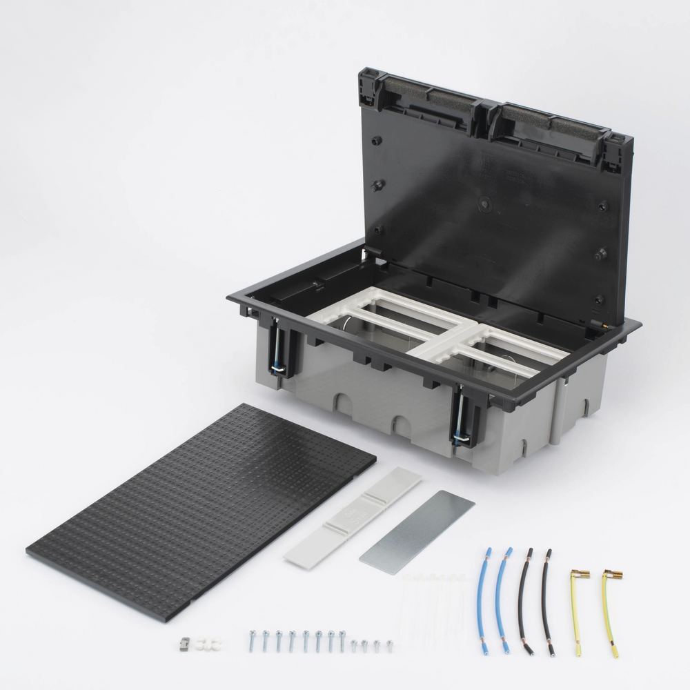 Caja de Piso Falso / 6 Módulos Dobles / Profundidad Ajustable 90-120 mm (3.54-4.72 in) / Tapa Embellecedora / IK08 / +125 °C | SIERRA STORE