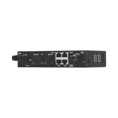 Controlador de carga MPPT SunMax SolarPoint 24V 7A para interior con switch PoE pasivo 24V integrado para alimentar equipo...