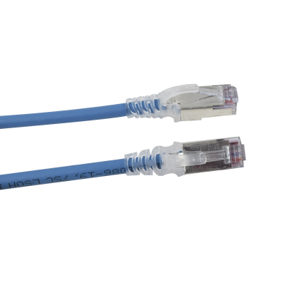Patch Cord Skinny Cat6A Blindado S/FTP, 2.13 Metros (7 Pies), Diámetro Reducido 28 AWG, Color Azul SIEMON - Vista 3
