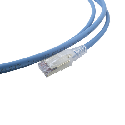 Patch Cord Skinny Cat6A Blindado S/FTP, 2.13 Metros (7 Pies), Diámetro Reducido 28 AWG, Color Azul SIEMON - Vista 5