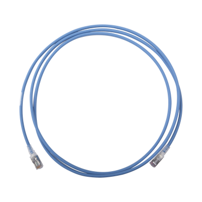 Patch Cord Skinny Cat6A Blindado S/FTP, 2.13 Metros (7 Pies), Diámetro Reducido 28 AWG, Color Azul SIEMON - Vista 2