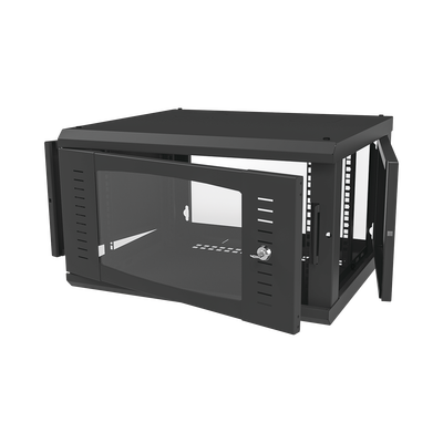 Gabinete para Montaje en Pared, con Puerta de Cristal Templado, Cuerpo Fijo, con 6 Unidades de Rack, de 19in, Fabricado en...